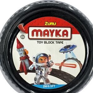 Zuru Mayka Toy Block Tape 2M/6.5FT Black 2 Stud Toy Brick Tape {UU}